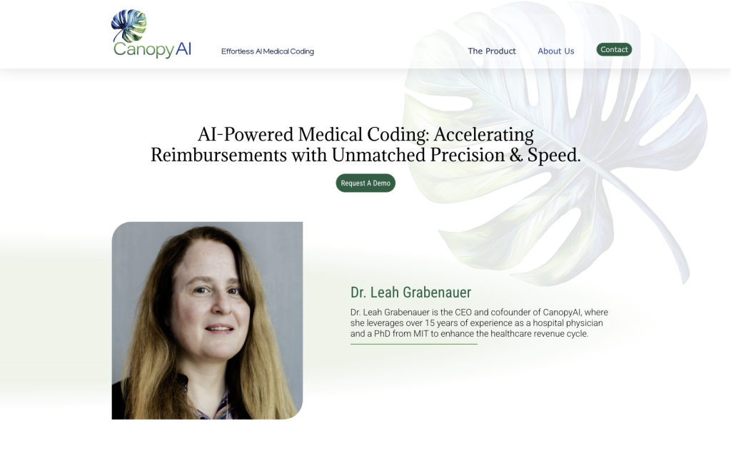 Canopy AI website design california medical coding